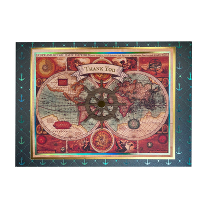 World Map Thank You Card
