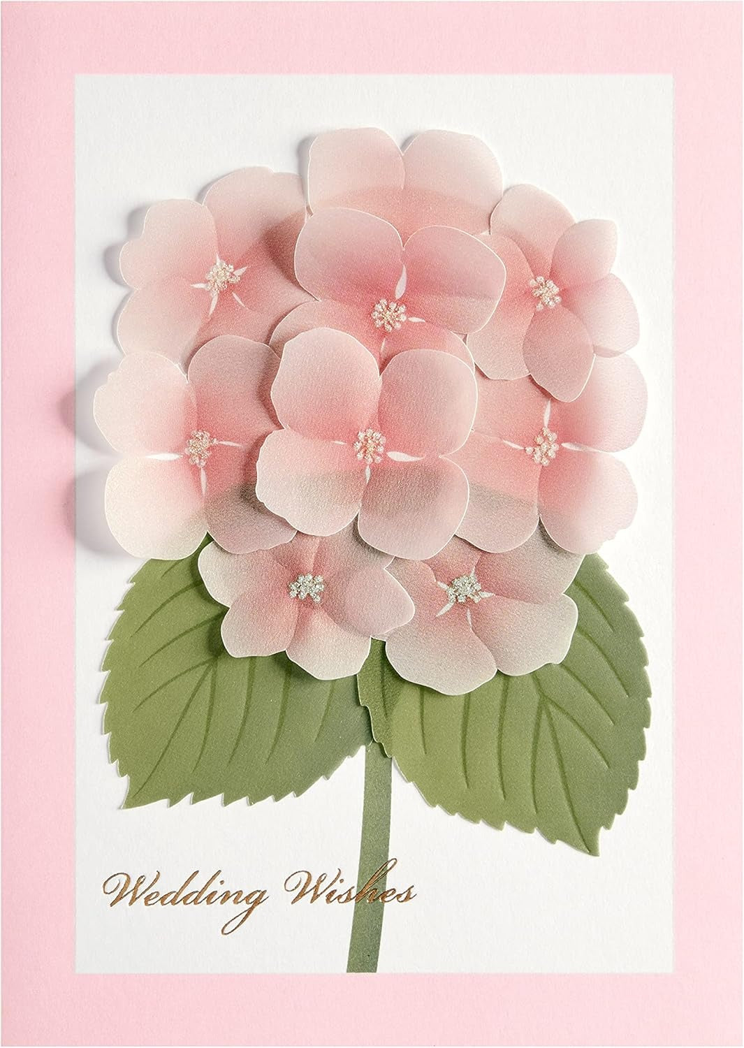 Vellum Hydrangea Wedding Card