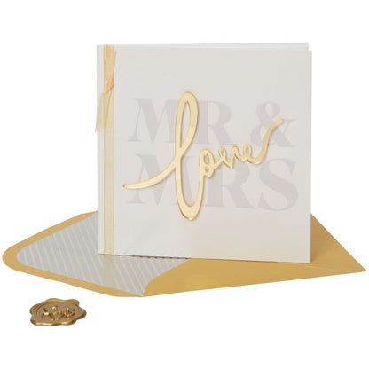 Mr & Mrs Feature Lettering Wedding Card