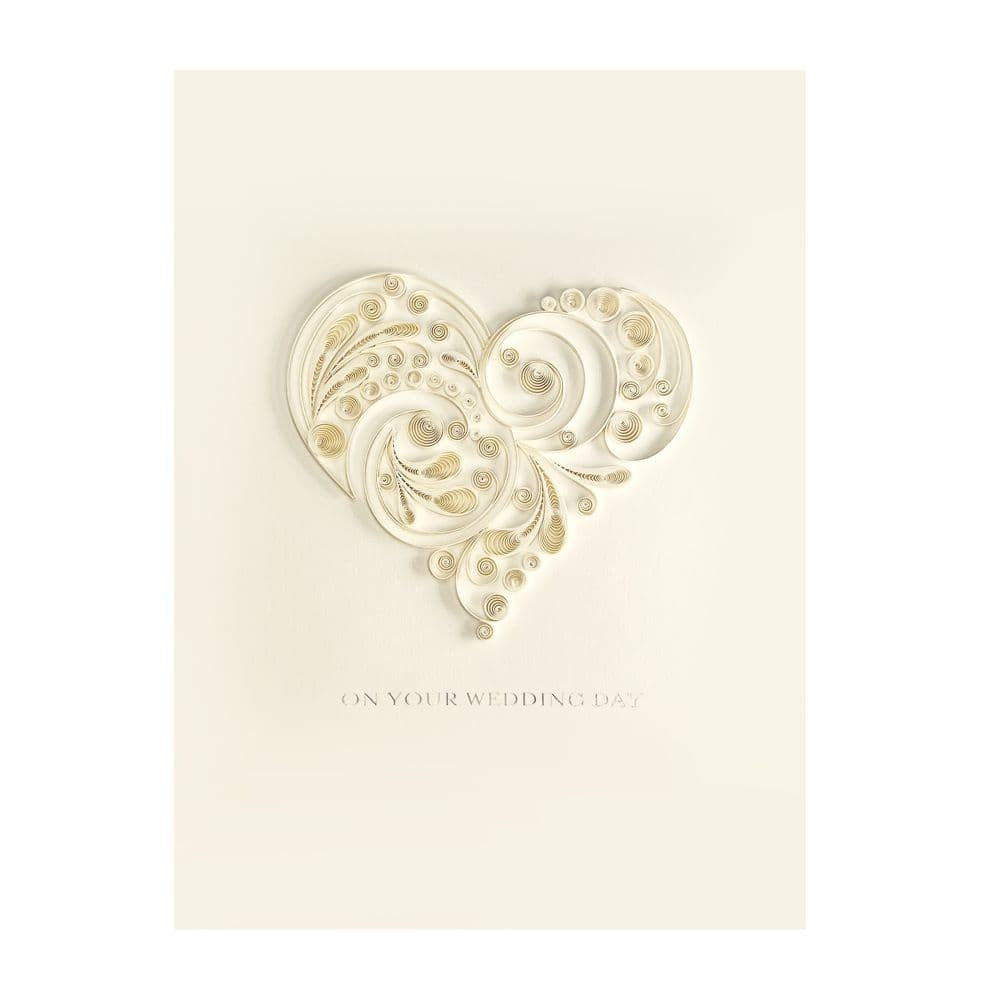 Quilled Ivory Heart Wedding Card