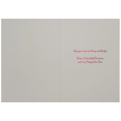 Santa on Ladder with Tree 8 Count Boxed Christmas Card