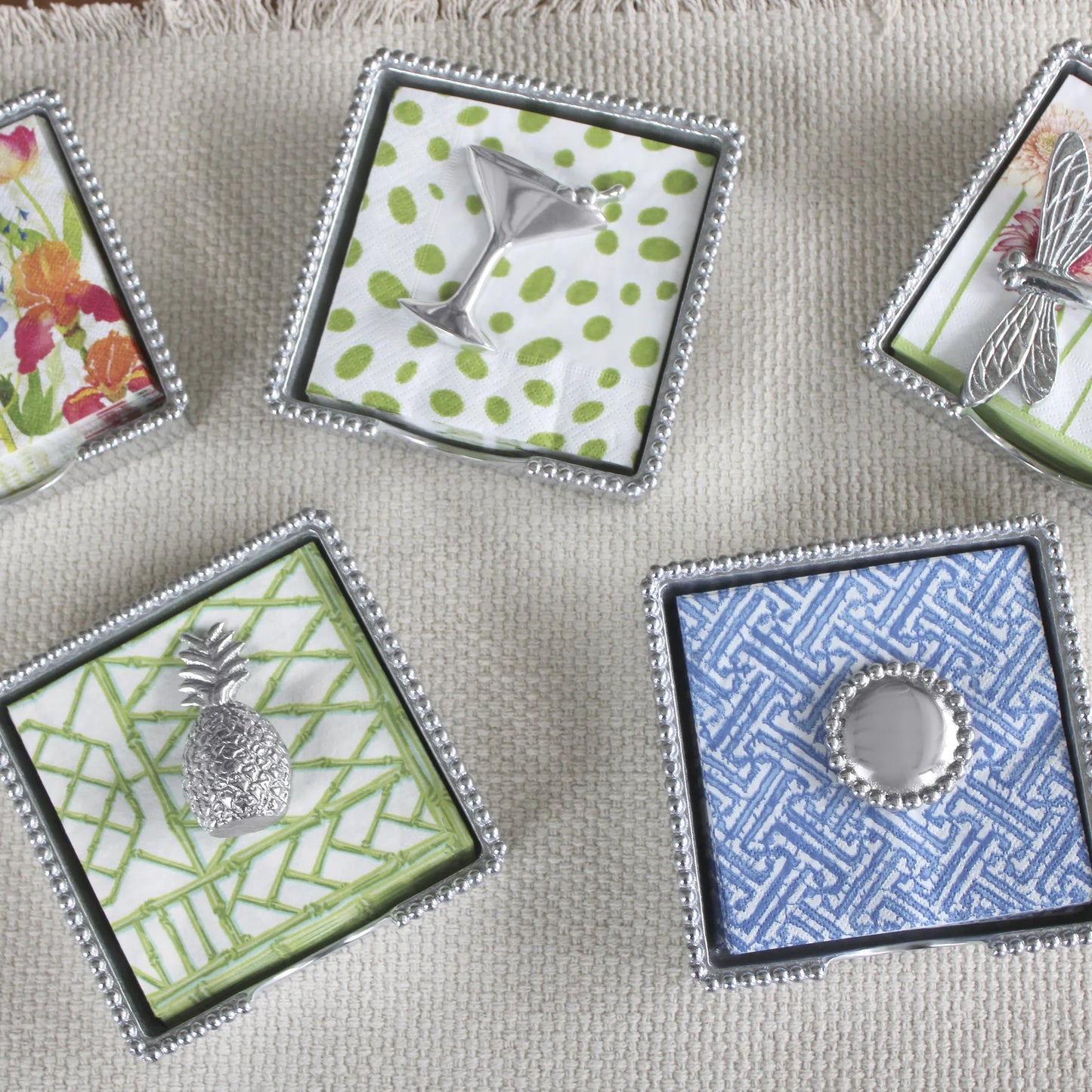 Pineapple Beaded Napkin Box