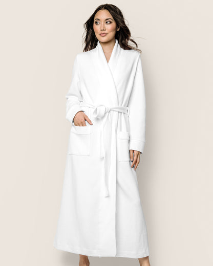 Women's Pima Ophelia Robe in White Jacquard