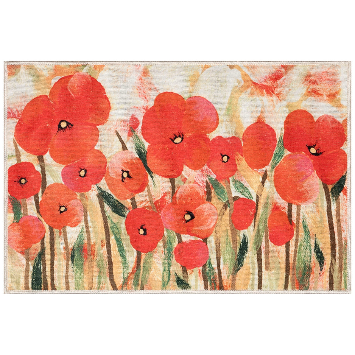 Impressions Poppies Indoor/Outdoor Mat Red