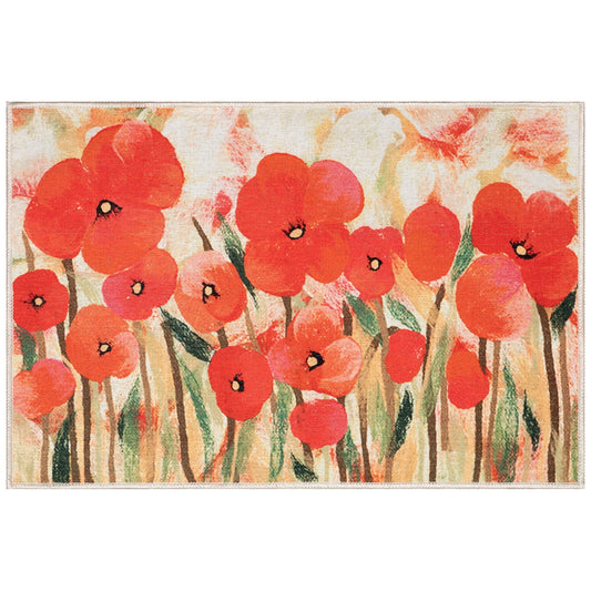 Impressions Poppies Indoor/Outdoor Mat Red