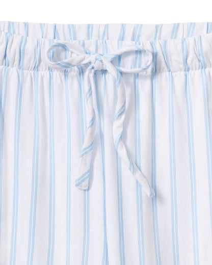 Olivia Wide Leg Pima Pajama Set in Periwinkle Stripe