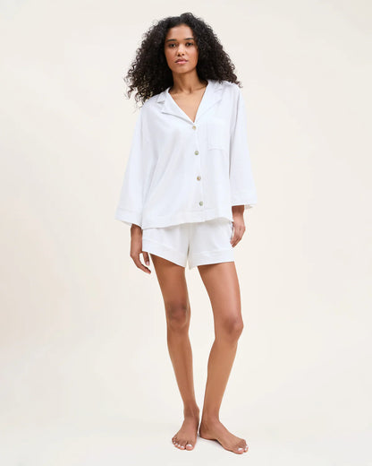 The Olivia Pima Short Set in White