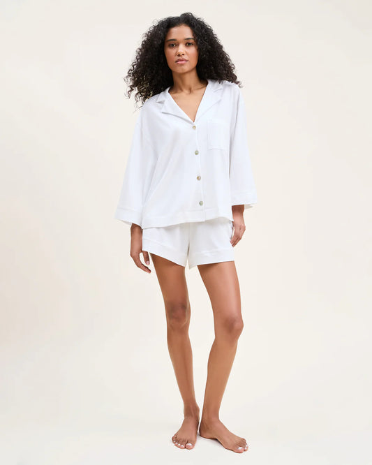The Olivia Pima Short Set in White