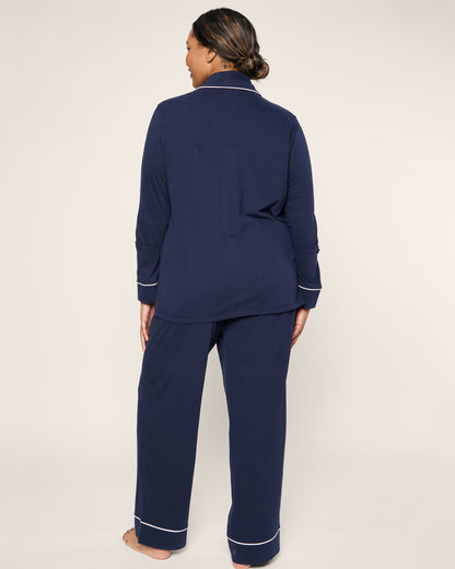 Women's Navy Pima Pajama Set