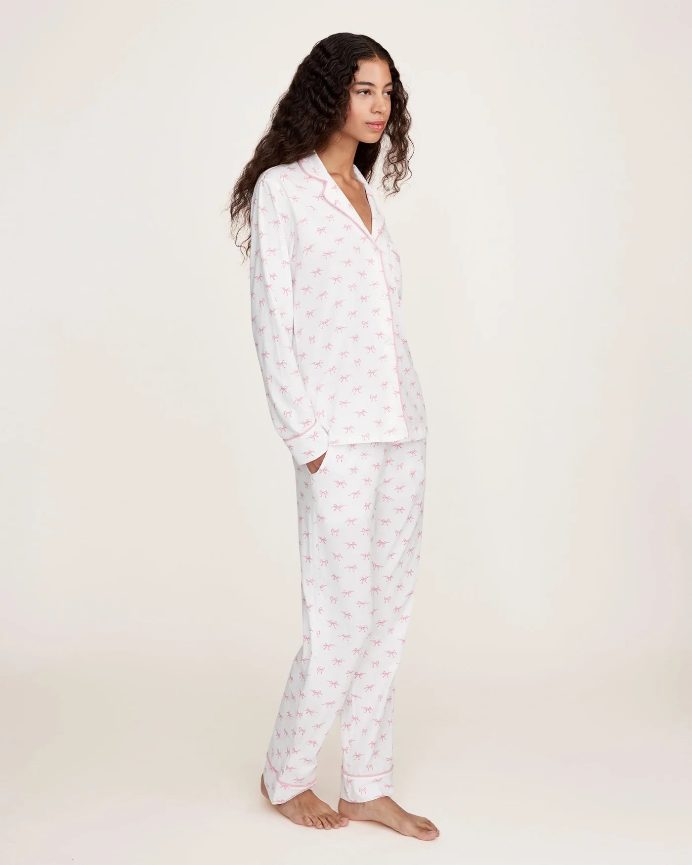 Women's Pima Pajama Set in Blushing Bows