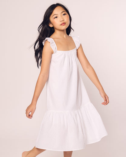 Girl's Swiss Dots Celeste Nightgown in White
