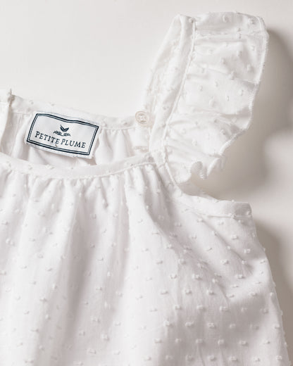 Girl's Swiss Dots Celeste Nightgown in White
