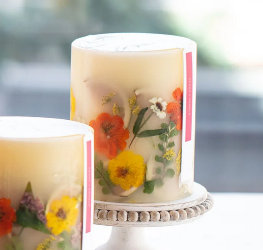 Peony and Pomelo Small Round Botanical Candle