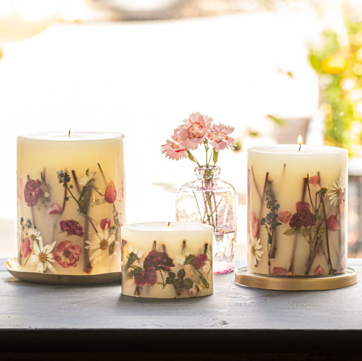 Apricot Rose Petite Oval Botanical Candle