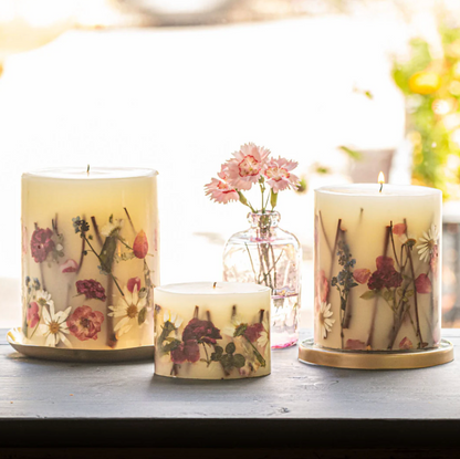 Apricot Rose Petite Oval Botanical Candle