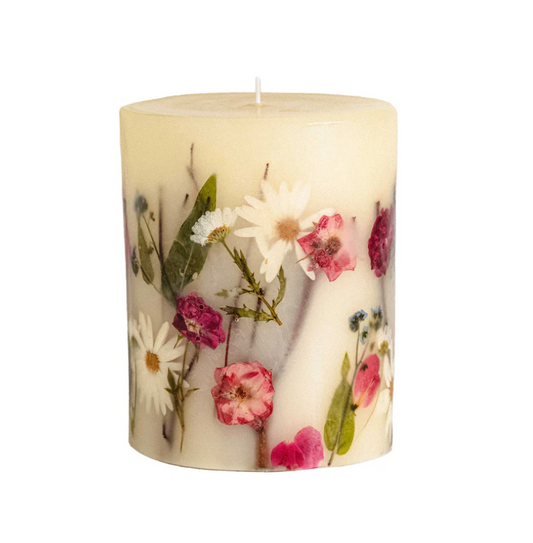 Apricot Rose Medium Round Botanical Candle