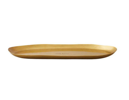 Brick Oval Gold Candle Plate