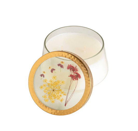 Spicy Apple Large Pressed Floral Candle