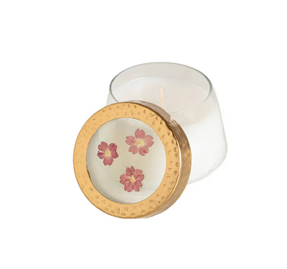 Spicy Apple Small Pressed Floral Candle