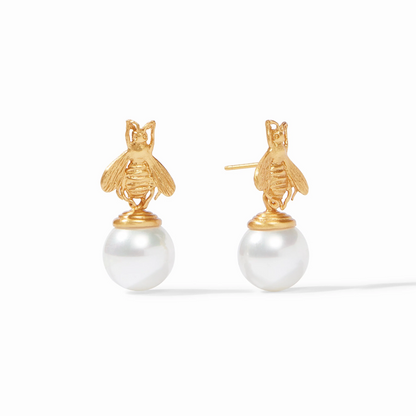 Bee Pearl Drop Earring