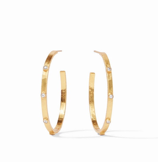 Crescent Stone Hoop: Cubic Zirconia, Extra Large