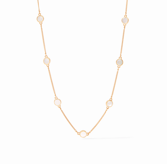 Valencia Delicate Station Necklace: Pearl
