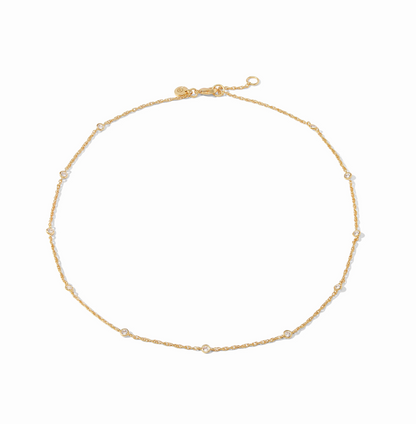 Celeste Delicate Station Necklace: Cubic Zirconia