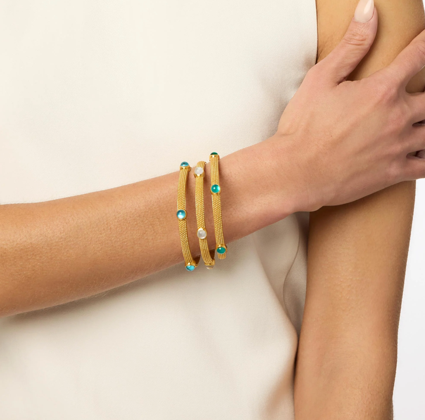 Cabochon Bangle Bracelet