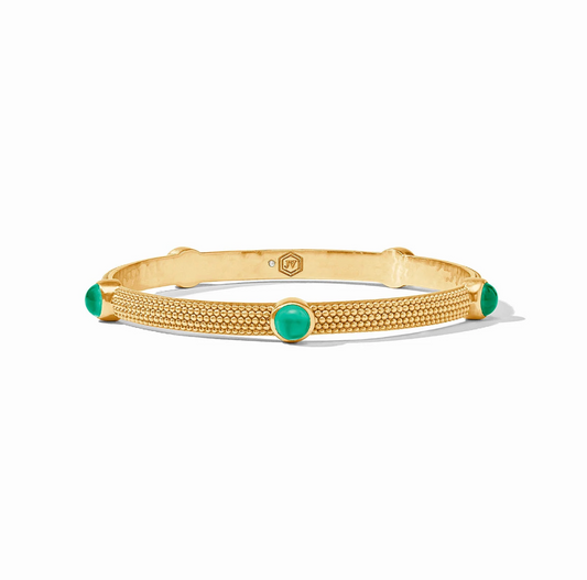 Cabochon Bangle: Iridescent Emerald Green
