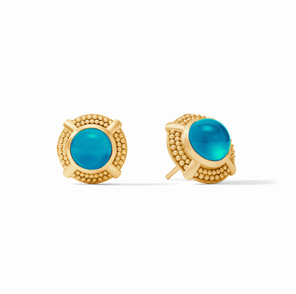 Cabochon Stud: Iridescent London Blue