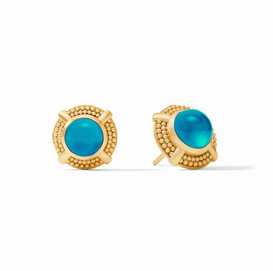 Cabochon Stud: Iridescent London Blue