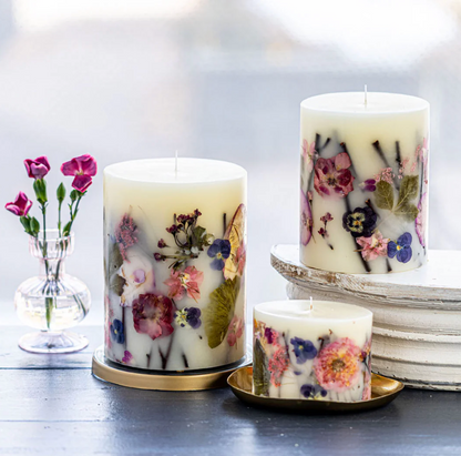 Blushing Rosewood Small Round Botanical Candle