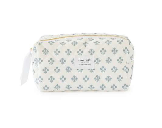 Blue Floral Small Cosmetic Pouch