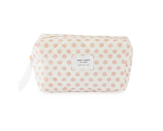 Rose Polka Dot Small Cosmetic Pouch