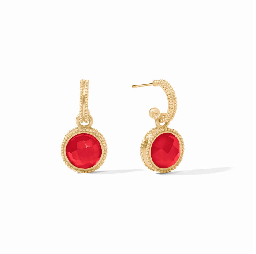 Fleur-de-lis Hoop & Charm Earring