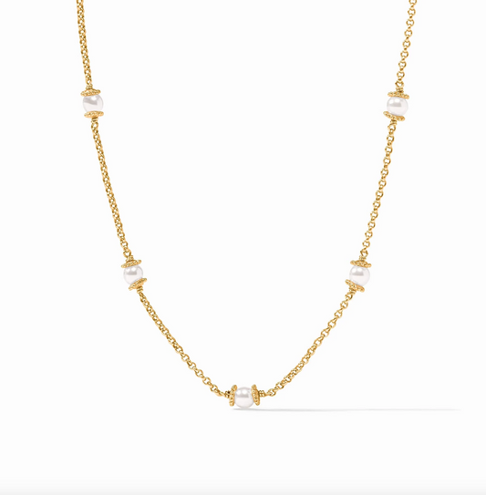 Hydra Delicate Station Necklace - Pearl