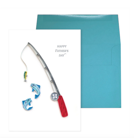 Quilled Fishing Rod And Fish Father's Day Card