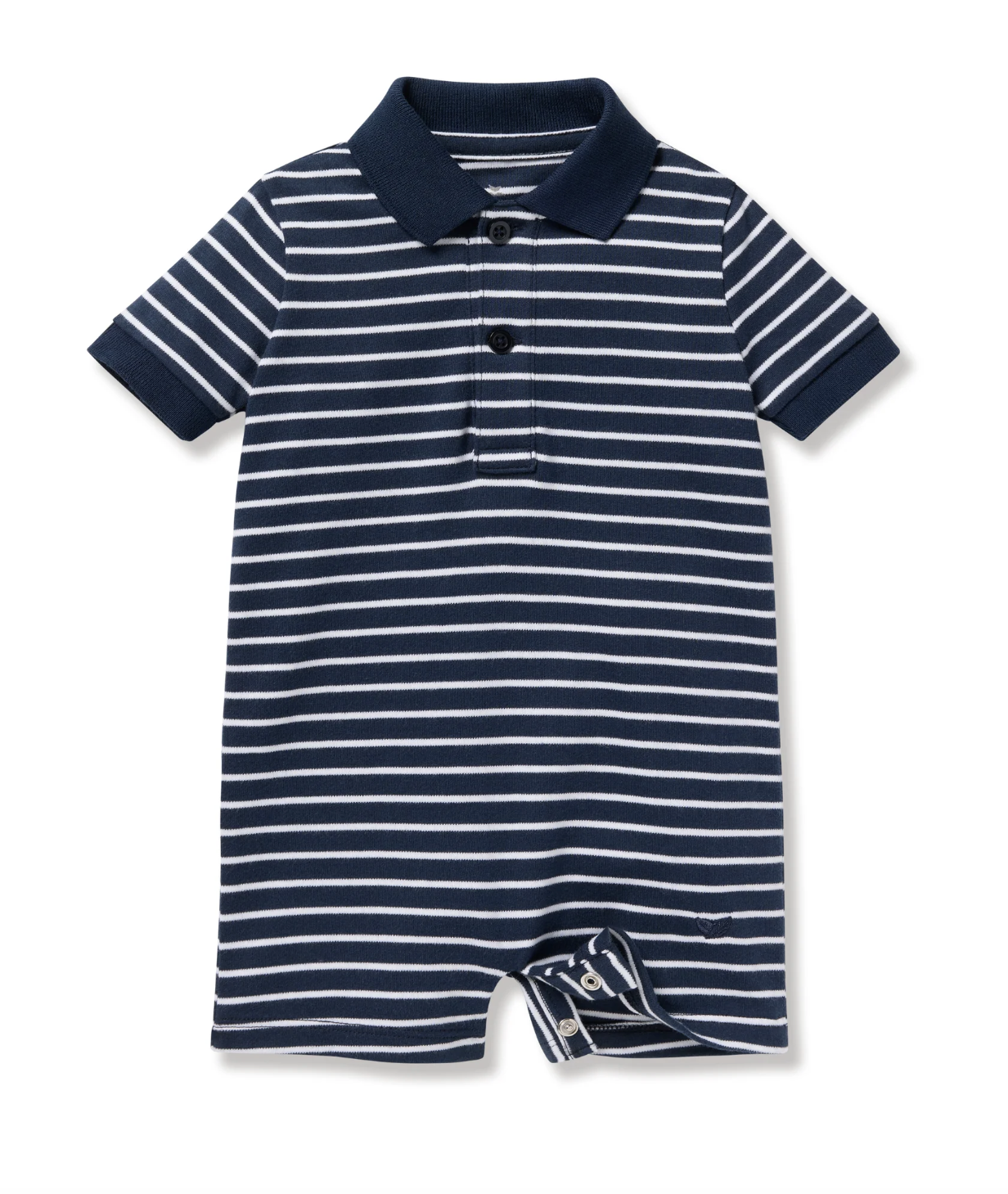 Baby's Pima Louis Play Romper in Navy Stripe