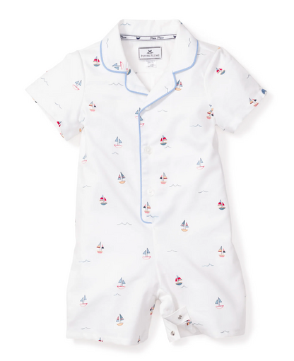 Baby's Twill Summer Romper in Bateau
