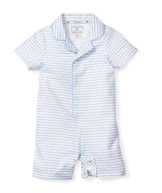 Baby's Twill Summer Romper in La Mer