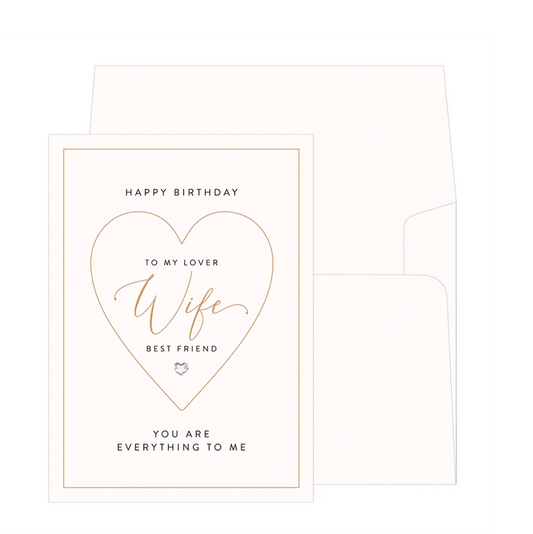 Wife Love Letterpress Birthday Card