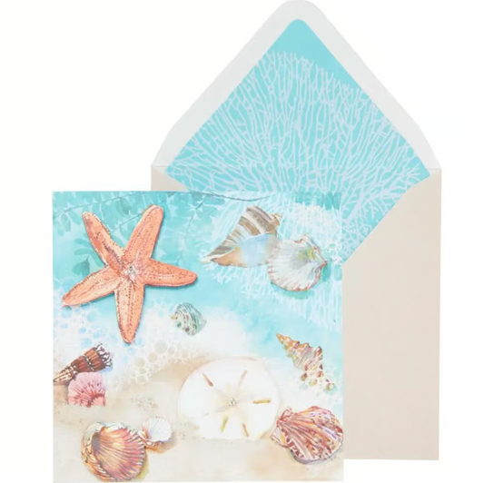 Starfish And Seashells Blank Card
