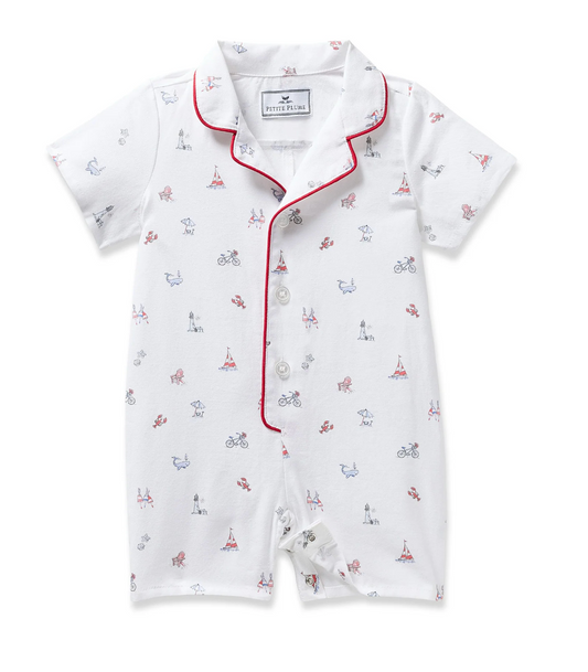 Baby's Twill Summer Romper in Coastal Charms
