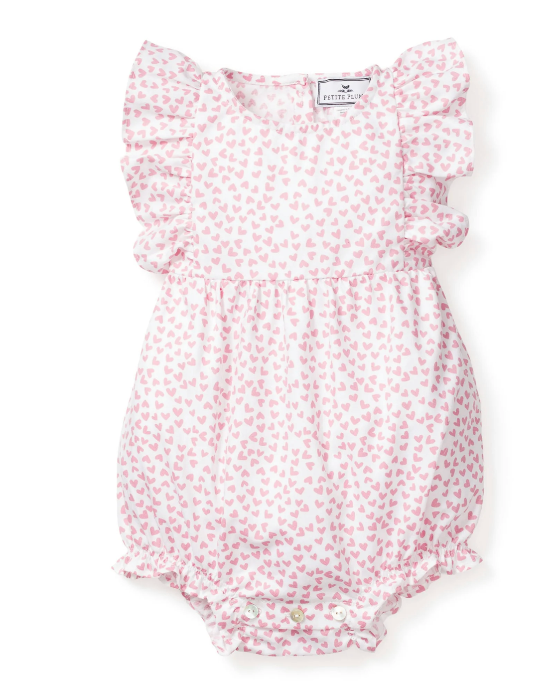 Baby's Twill Ruffled Romper in Sweethearts