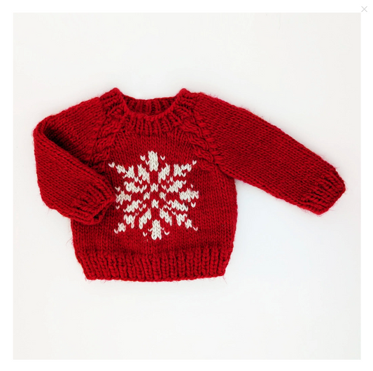 Snowflake Red Crew Neck Sweater for Baby & Toddler