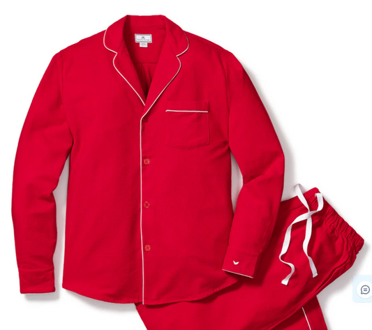 Men's Flannel Pajama Set in Red