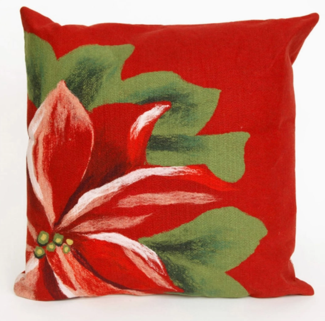 Visions Iii Poinsettia Indoor/Outdoor Pillow