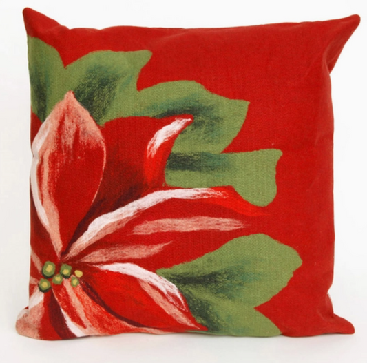 Visions Iii Poinsettia Indoor/Outdoor Pillow