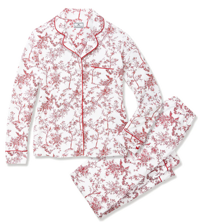 Women's Pima Pajama Set in Red Timeless Toile