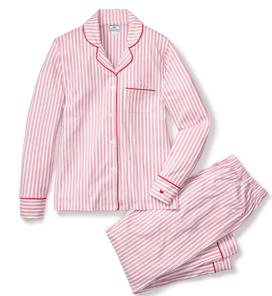 Women's Pima Pajama Set in Antique Red Ticking